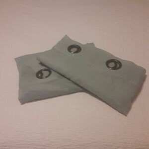 Ellery Homestyles Grommet Top Sheer Curtains x2 Dusty Blue 96" Masculine